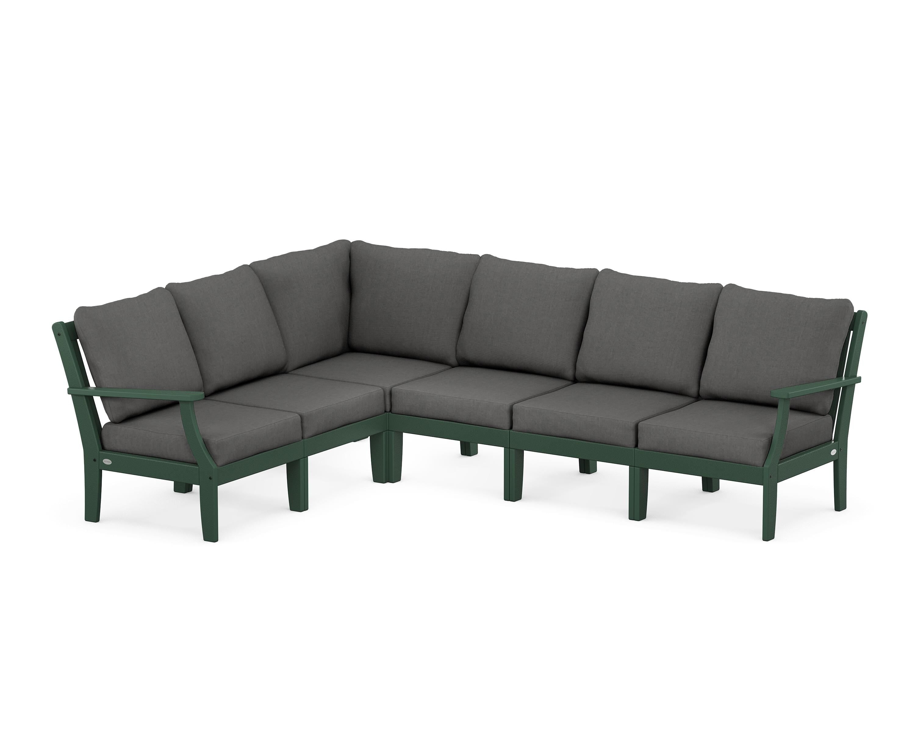 POLYWOOD® Braxton Modular 6-Piece Deep Seating Set in Green / Spectrum Carbon