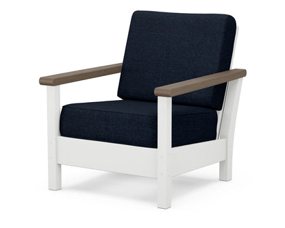 POLYWOOD® Harbour Deep Seating Chair in White / Kona / Marine Indigo