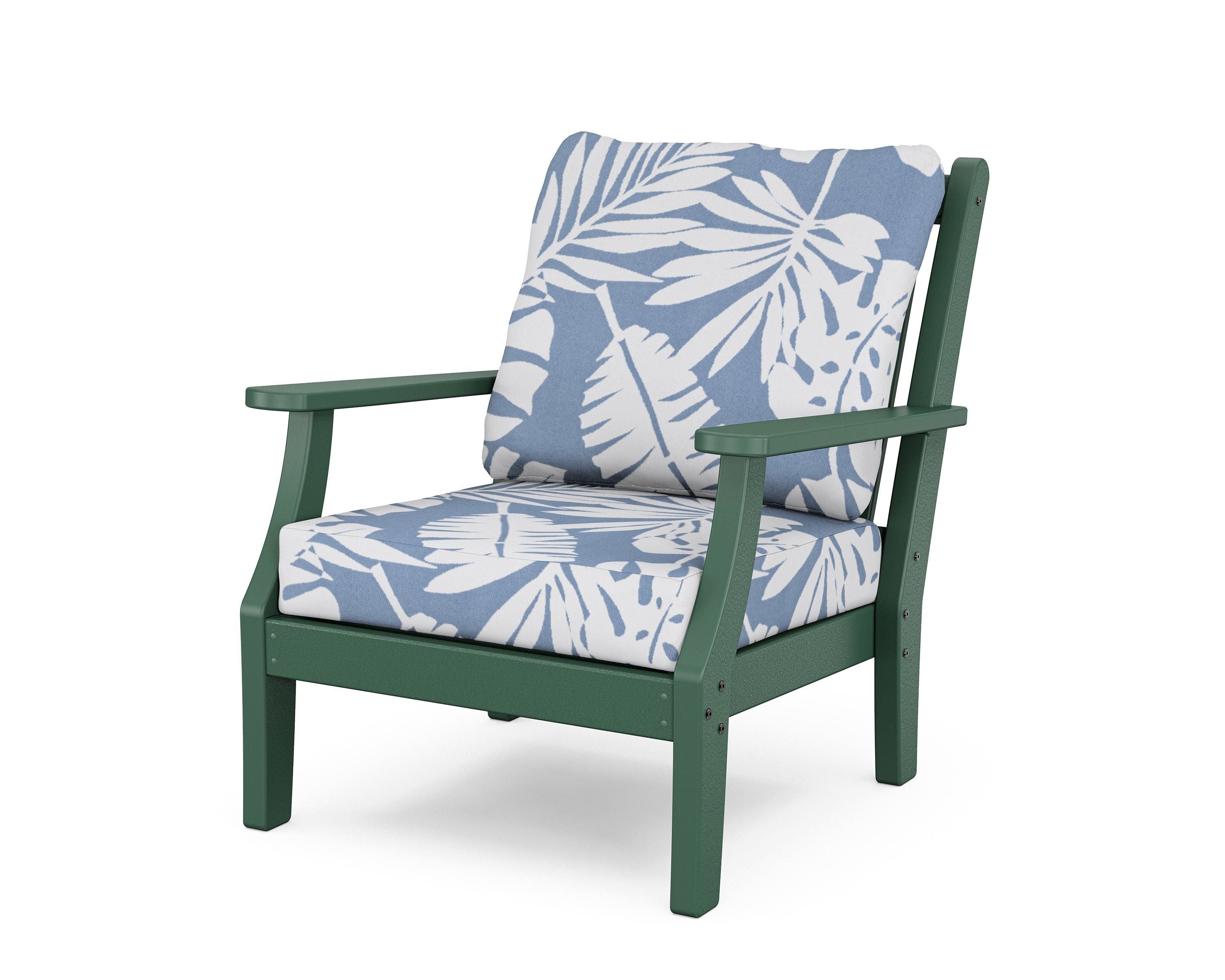 Country Living Wovendale Deep Seating Chair in Green / Leaf Sky Blue