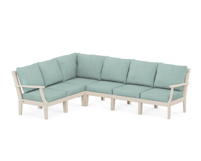 POLYWOOD® Braxton Modular 6-Piece Deep Seating Set in Sand / Glacier Spa