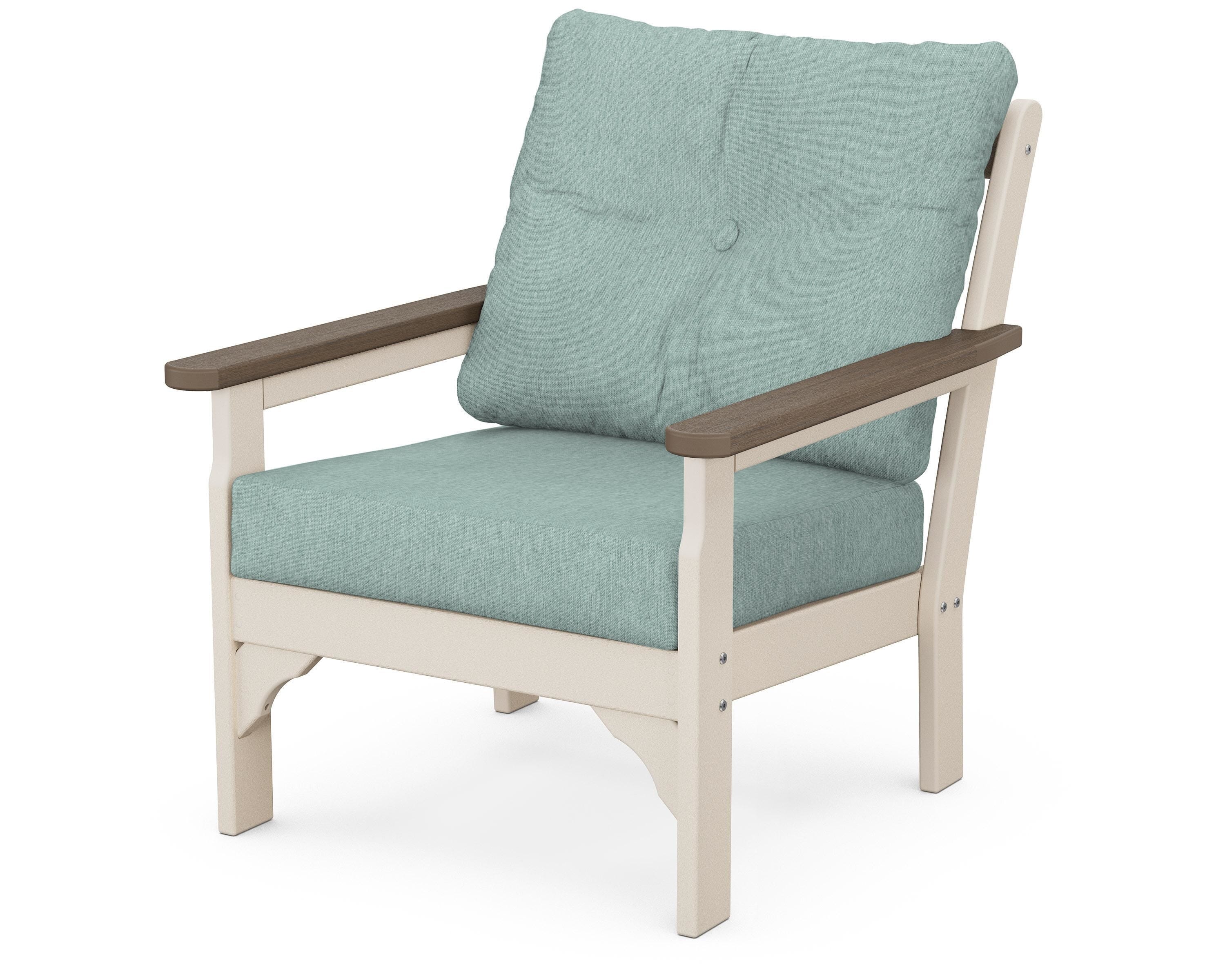 POLYWOOD® Vineyard Deep Seating Chair in Sand / Kona / Glacier Spa
