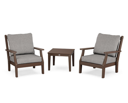 Country Living Wovendale 3-Piece Deep Seating Set in Mahogany / Grey Mist