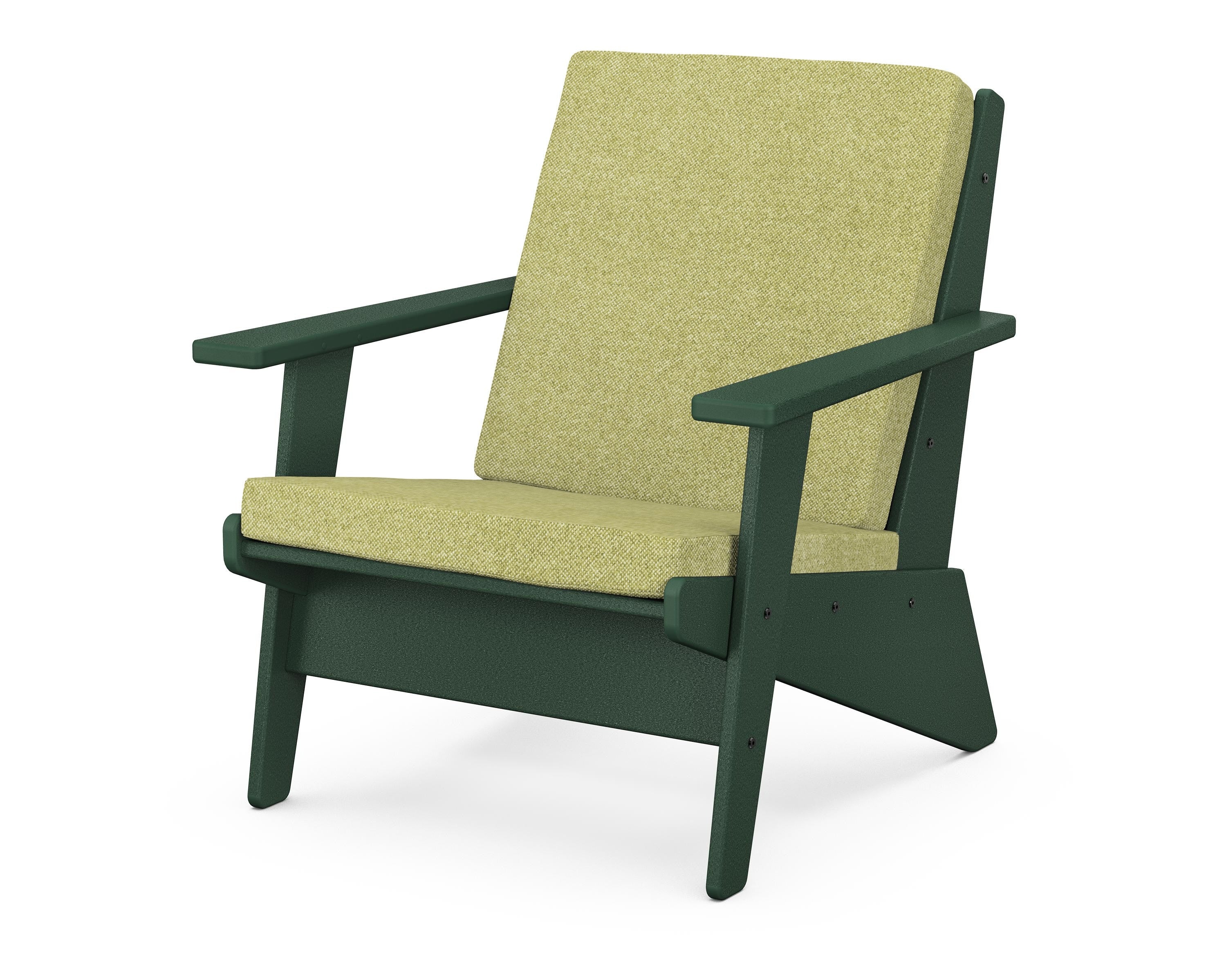 POLYWOOD® Riviera Modern Lounge Chair in Green / Chartreuse Boucle