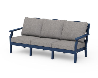 Draper James™ by  POLYWOOD® Savannah Deep Seating Sofa in Navy / Grey Mist