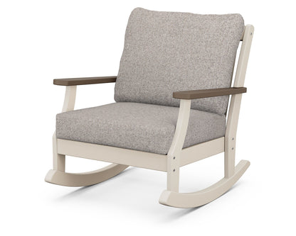 POLYWOOD® Braxton Deep Seating Rocking Chair in Sand / Kona / Weathered Tweed