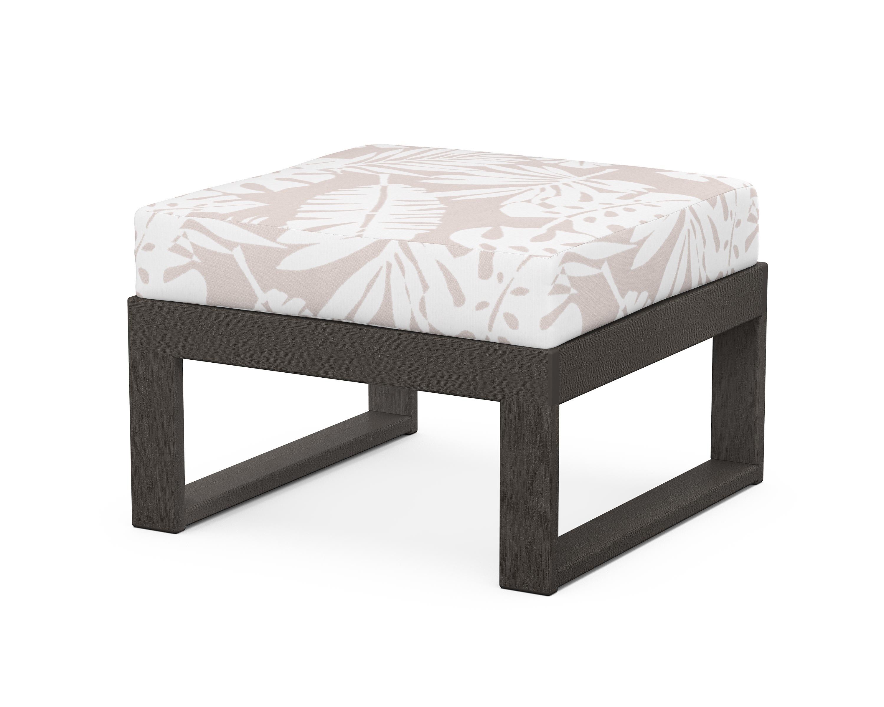 Unbranded Modular Ottoman - Modern in Vintage Coffee / Leaf Dune Burlap