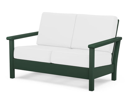 POLYWOOD® Harbour Deep Seating Loveseat in Green / Natural
