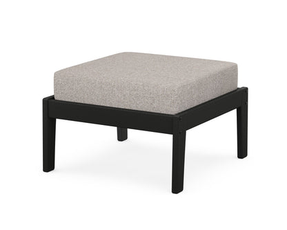 Unbranded Deep Seating Ottoman in Black / Weathered Tweed