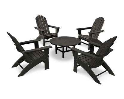 POLYWOOD® Vineyard 5-Piece Oversized Adirondack Set in Black