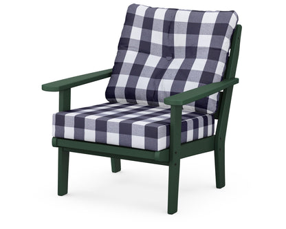 POLYWOOD® Lakeside Deep Seating Chair in Green / Buffalo Plaid Navy