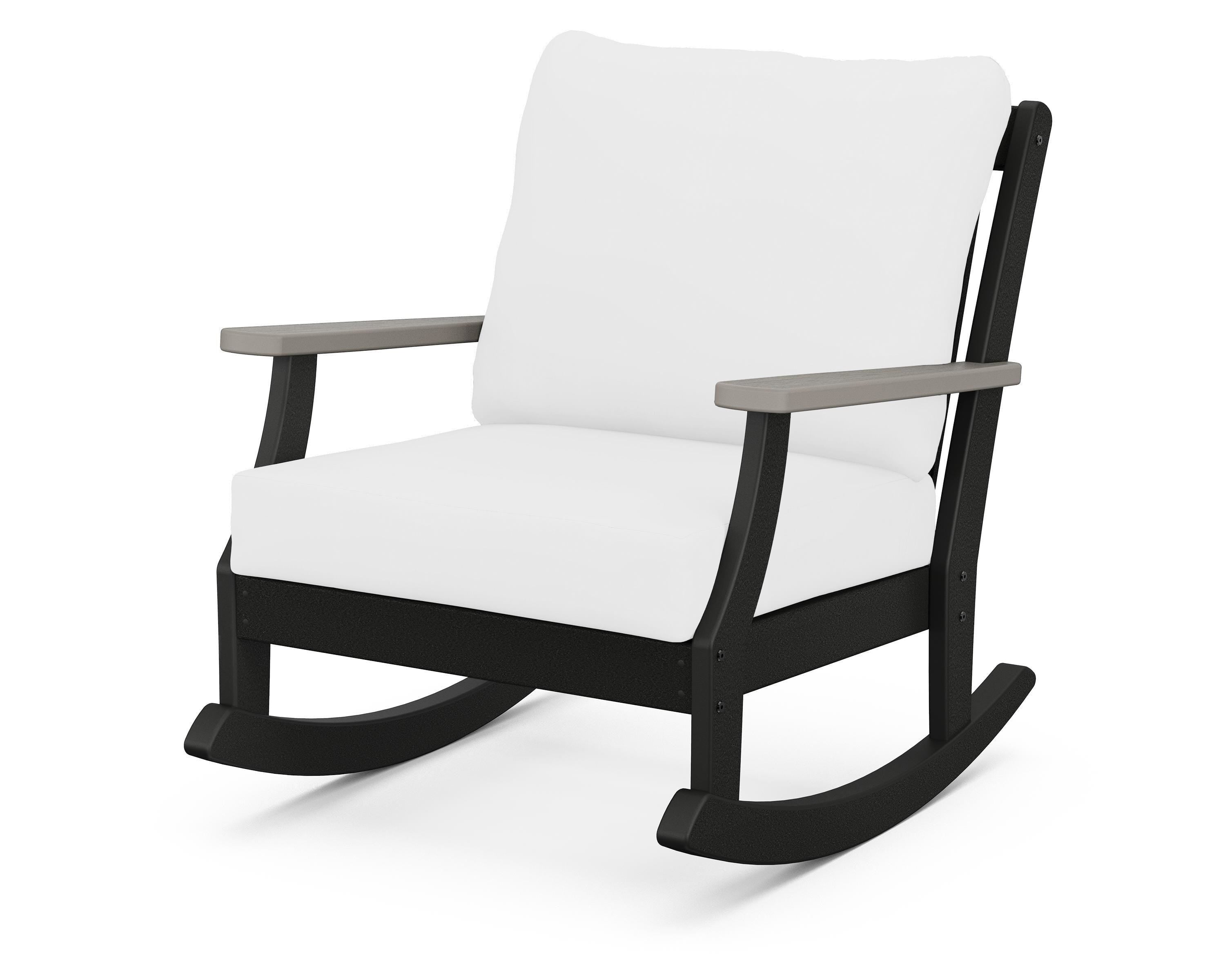 POLYWOOD® Braxton Deep Seating Rocking Chair in Black / Driftwood / Natural