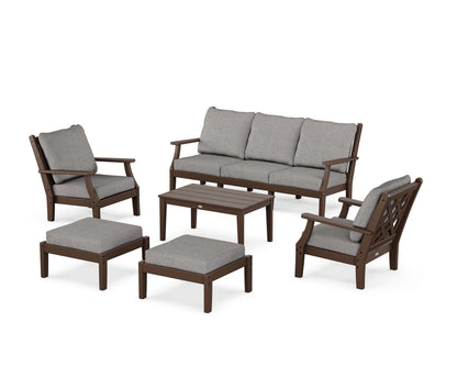 Country Living Wovendale 6-Piece Lounge Sofa Set in Mahogany / Grey Mist