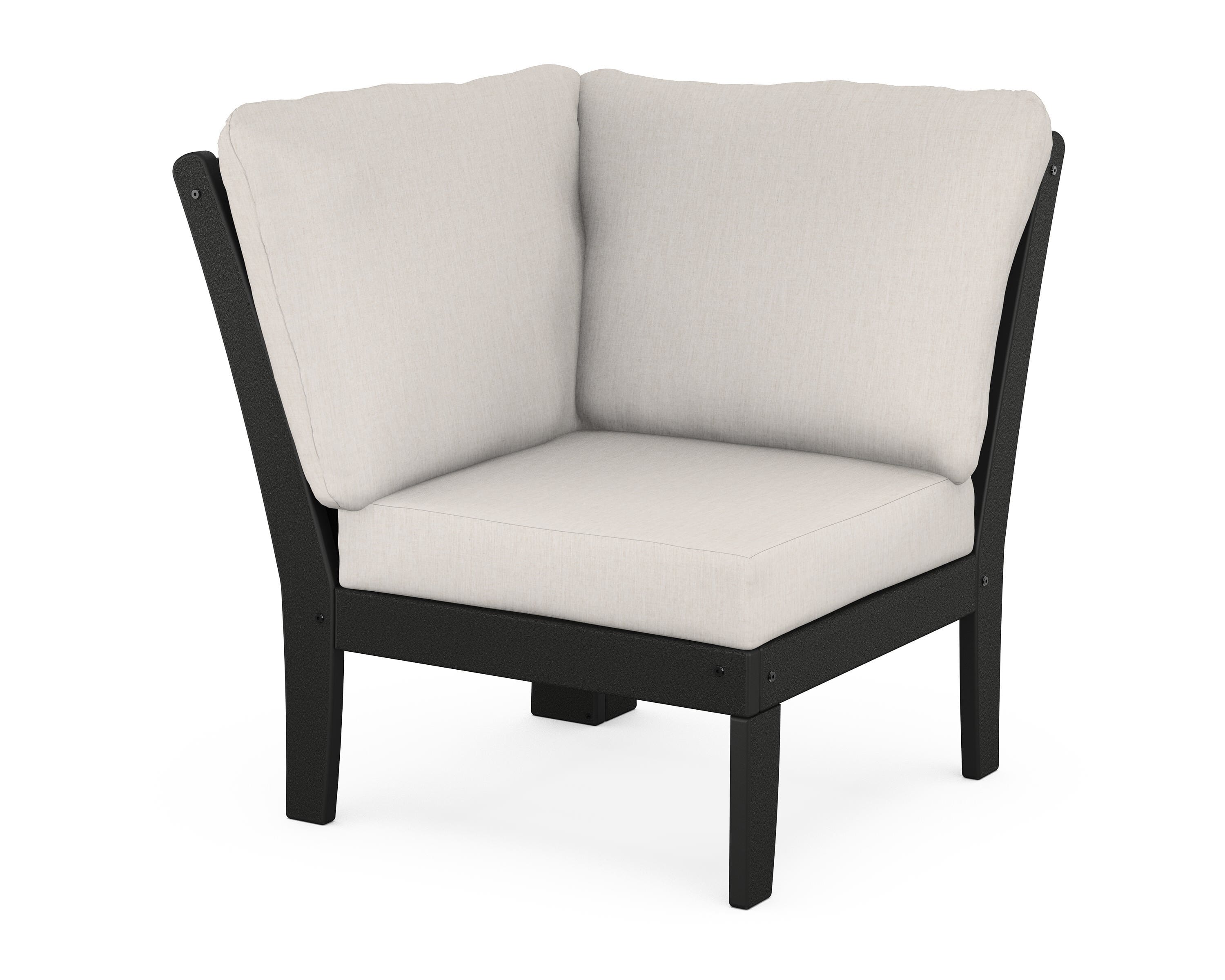 POLYWOOD® Braxton Modular Corner Chair in Black / Cast Ash