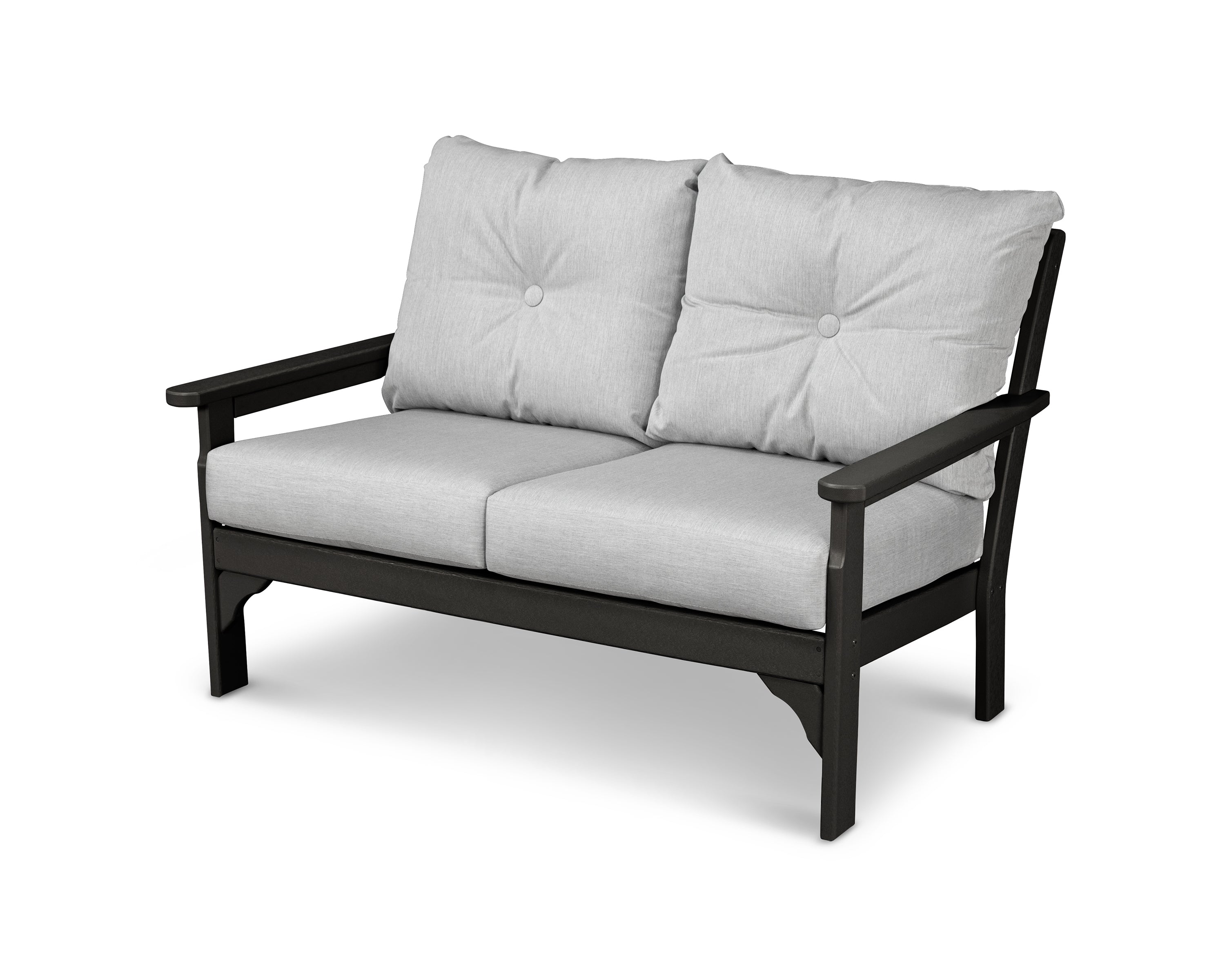 POLYWOOD® Vineyard Deep Seating Loveseat in Black / Granite