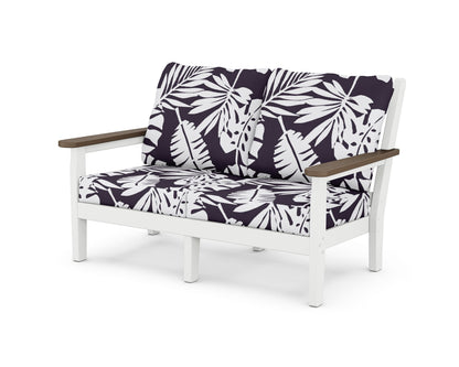 POLYWOOD® Chippendale Deep Seating Loveseat in White / Kona / Leaf Navy