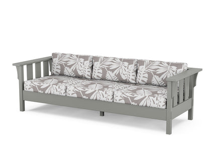 Martha Stewart by POLYWOOD® Acadia Deep Seating Sofa in Slate Grey / Leaf Grey Mist