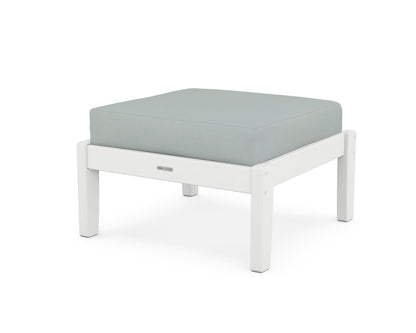 Martha Stewart by POLYWOOD® Chinoiserie Deep Seating Ottoman in White / Spa