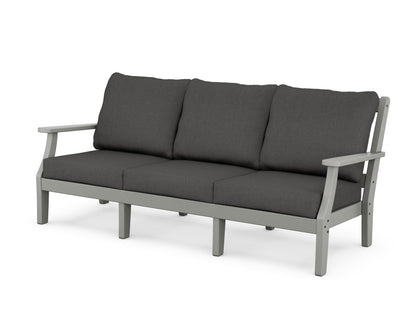 Martha Stewart by POLYWOOD® Chinoiserie Deep Seating Sofa in Slate Grey / Spectrum Carbon