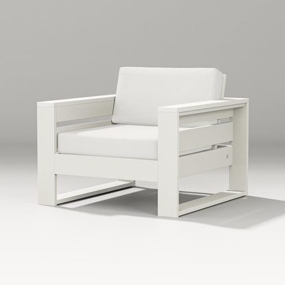 PW Designer Series Latitude Lounge Chair in Vintage White / Natural Linen