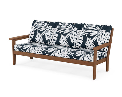 Country Living Cottage Deep Seating Sofa in Teak / Leaf Marine Indigo