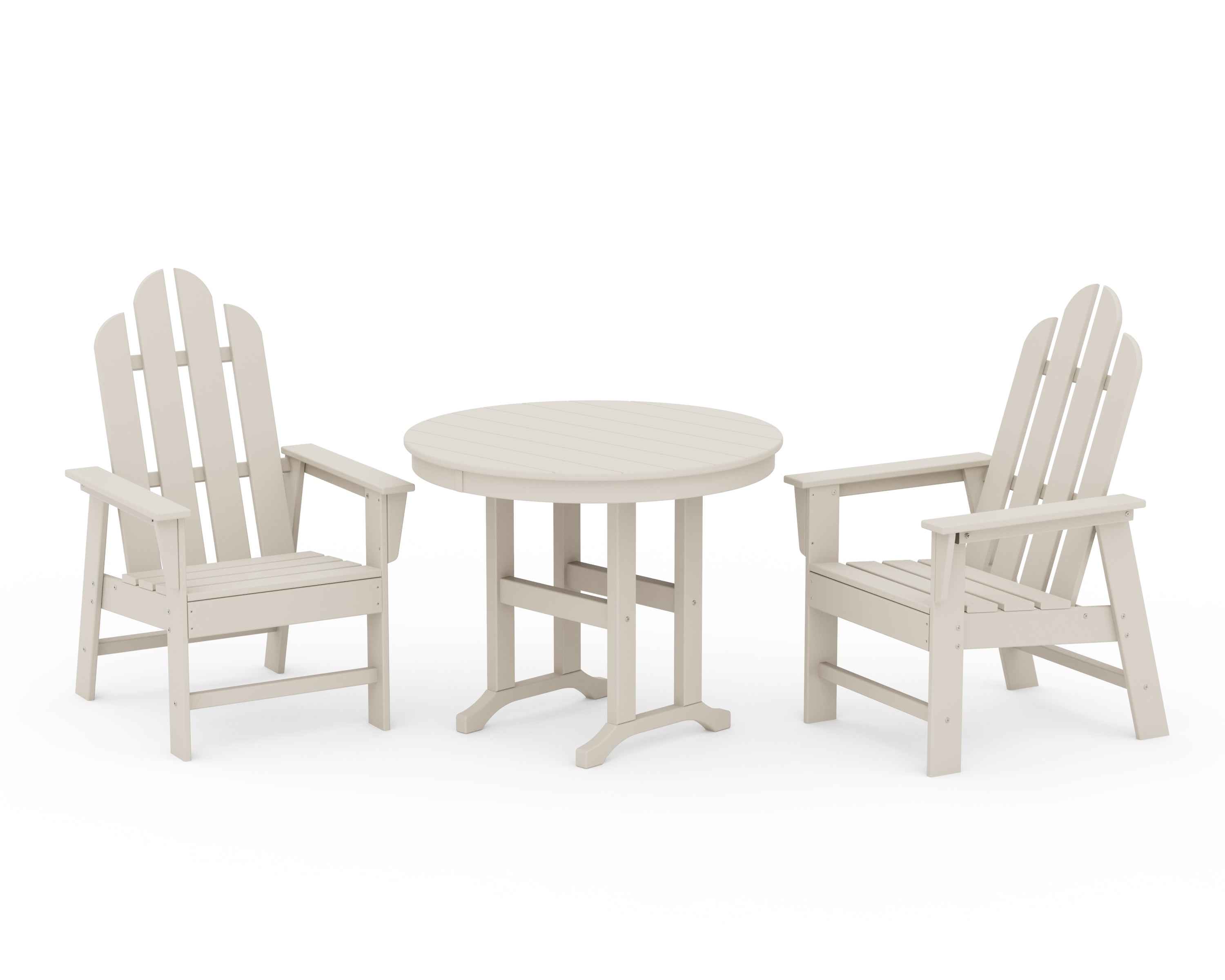 POLYWOOD® Long Island 3-Piece Round Dining Set in Sand