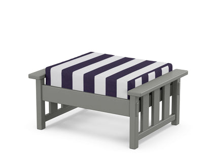 Martha Stewart by POLYWOOD® Acadia Deep Seating Ottoman in Slate Grey / Cabana Stripe Navy