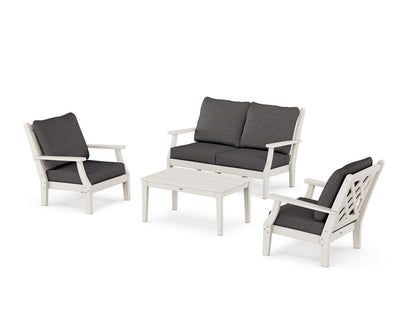 Country Living Wovendale 4-Piece Deep Seating Set with Loveseat in Sand / Ash Charcoal