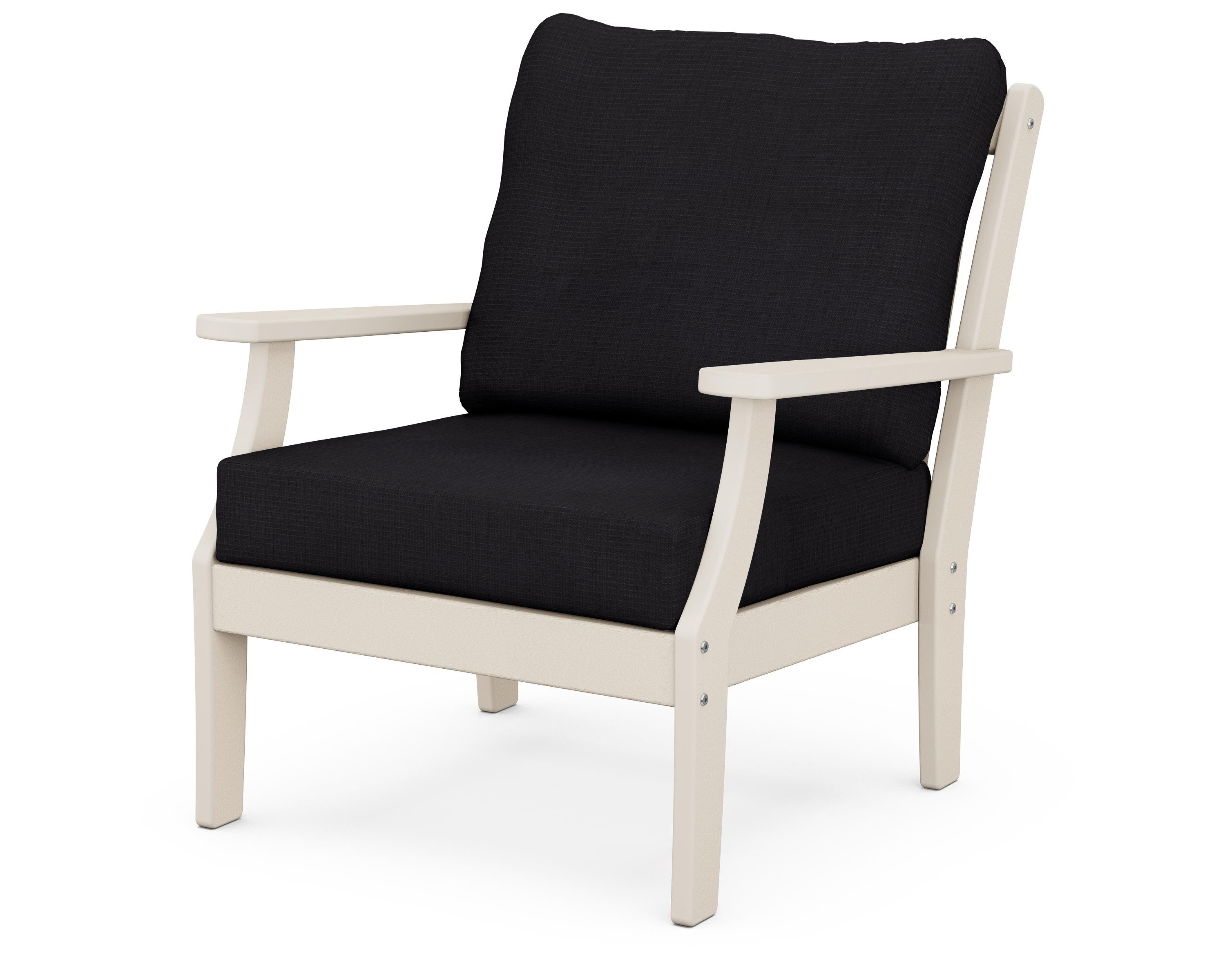 POLYWOOD® Braxton Deep Seating Chair in Sand / Midnight Linen