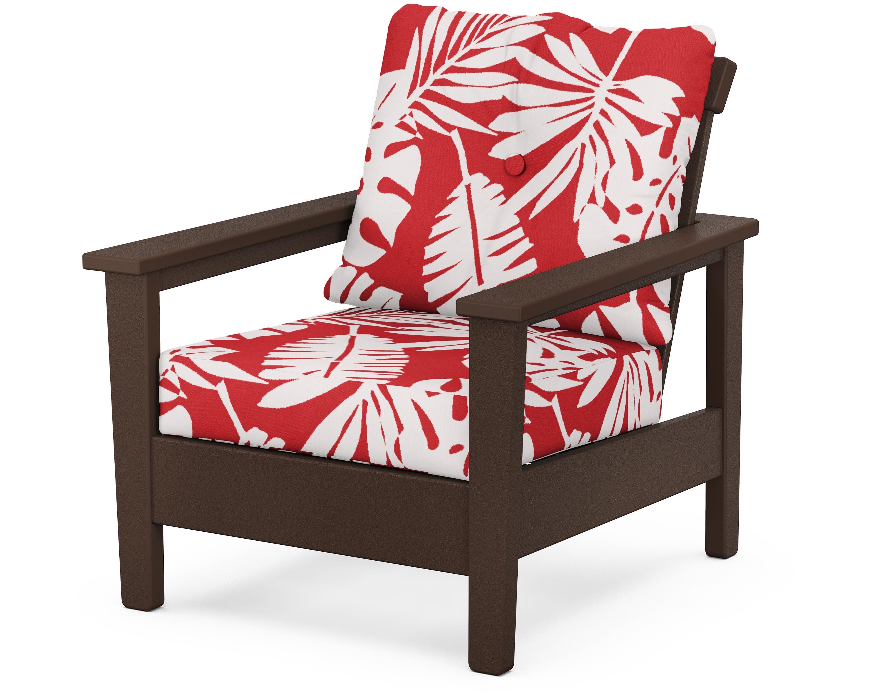 POLYWOOD® Prescott Deep Seating Chair in Mahogany / Leaf Crimson