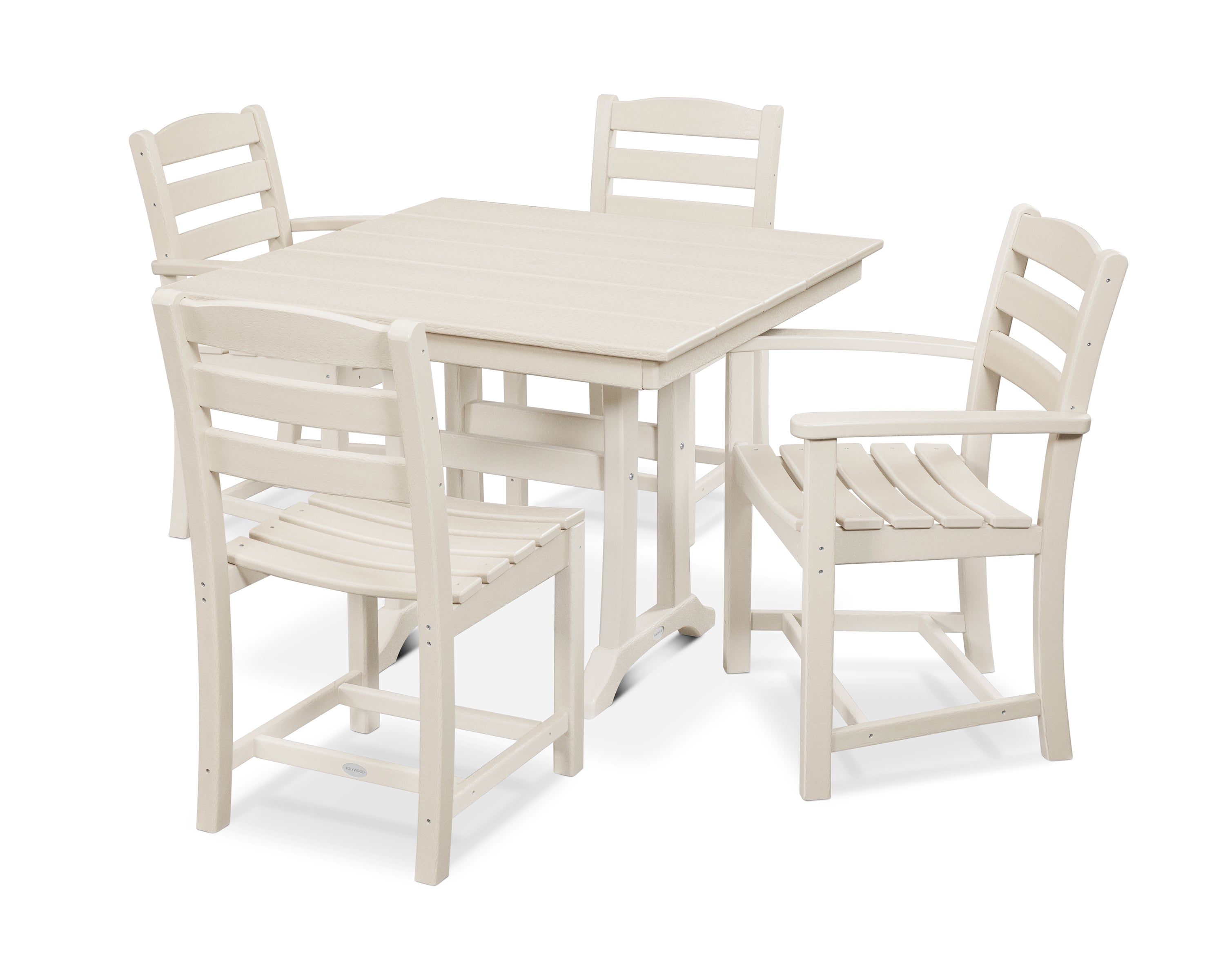 POLYWOOD® La Casa Café 5-Piece Farmhouse Dining Set with Trestle Legs in Sand