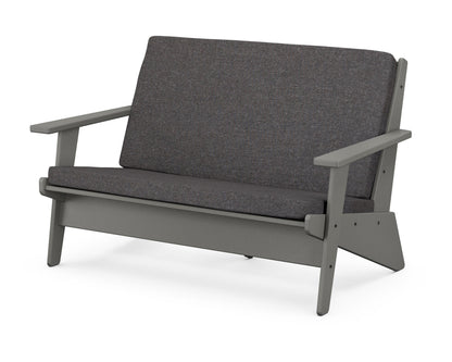 POLYWOOD® Riviera Modern Lounge Loveseat in Slate Grey / Ash Charcoal