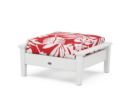 POLYWOOD® Prescott Deep Seating Ottoman in White / Leaf Crimson