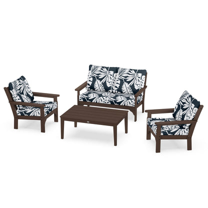 Vineyard 4 Piece Deep Seating Set - Mahogany