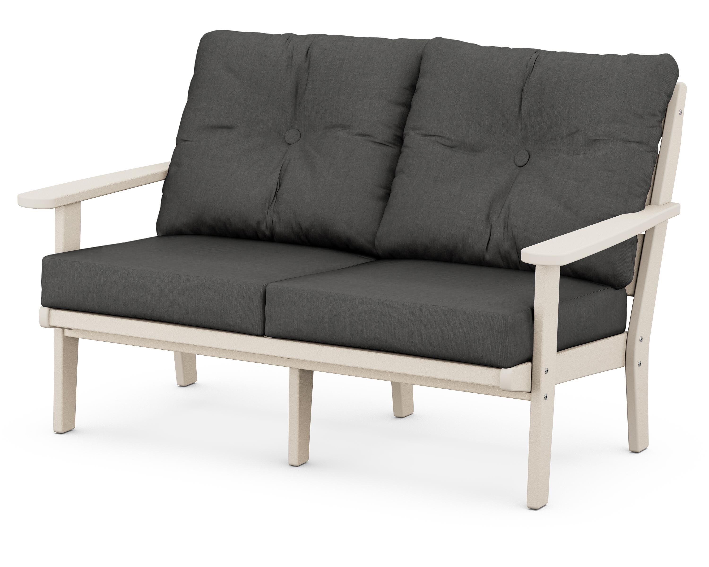 POLYWOOD® Lakeside Deep Seating Loveseat in Sand / Spectrum Carbon