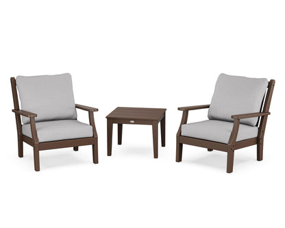 Country Living Wovendale 3-Piece Deep Seating Set in Mahogany / Granite