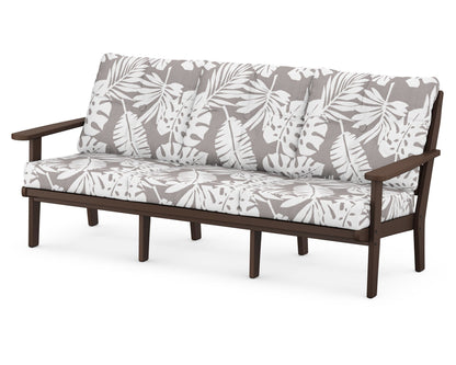POLYWOOD® Lakeside Deep Seating Sofa in Mahogany / Leaf Grey Mist
