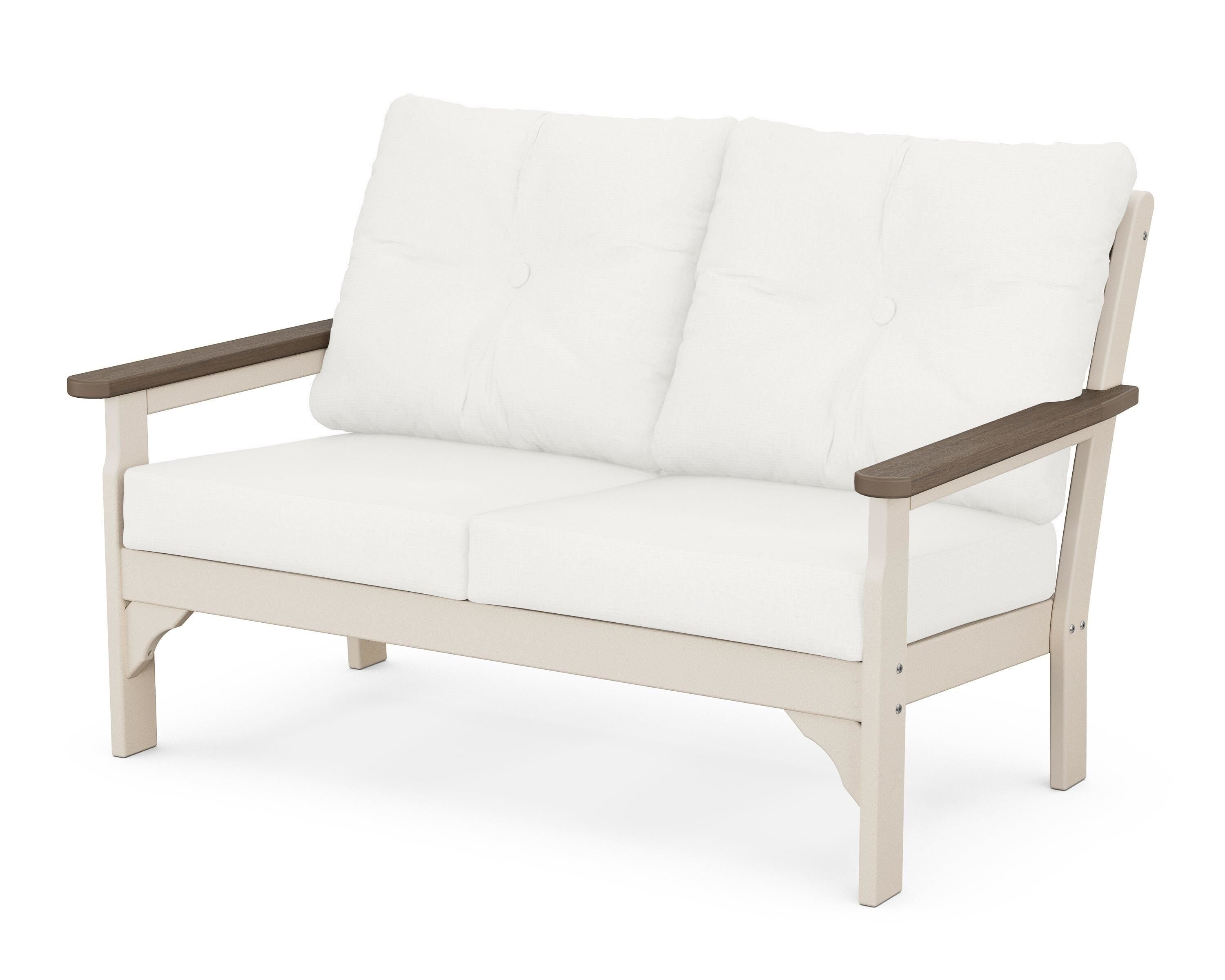 POLYWOOD® Vineyard Deep Seating Loveseat in Sand / Kona / Natural Linen