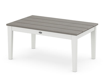 POLYWOOD® Newport 22" x 36" Coffee Table in White / Driftwood