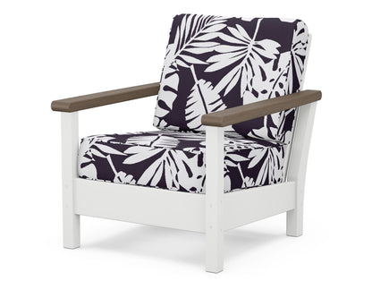 POLYWOOD® Harbour Deep Seating Chair in White / Kona / Leaf Navy