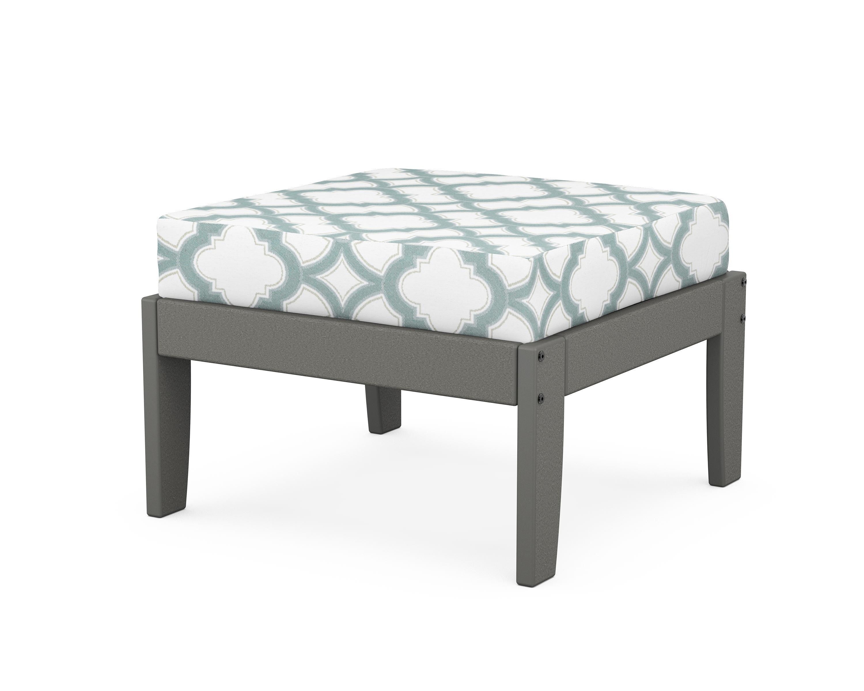 Unbranded Modular Ottoman - Classic in Slate Grey / Trellis Glacier Spa