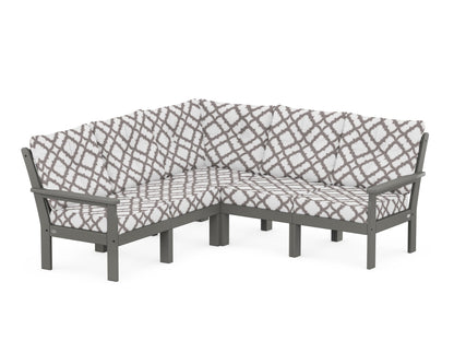 POLYWOOD® Vineyard 5-Piece Sectional in Slate Grey / Trellis Grey Mist