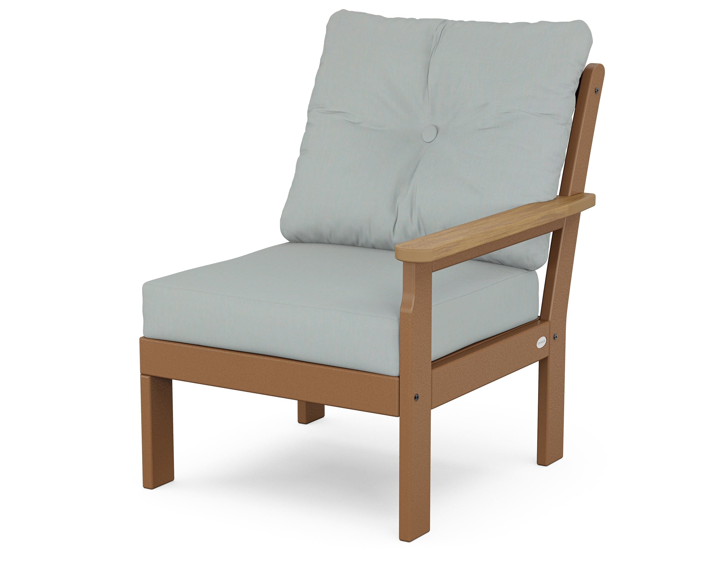 POLYWOOD® Vineyard Modular Right Arm Chair in Teak / Natural / Spa