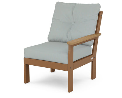 POLYWOOD® Vineyard Modular Right Arm Chair in Teak / Natural / Spa