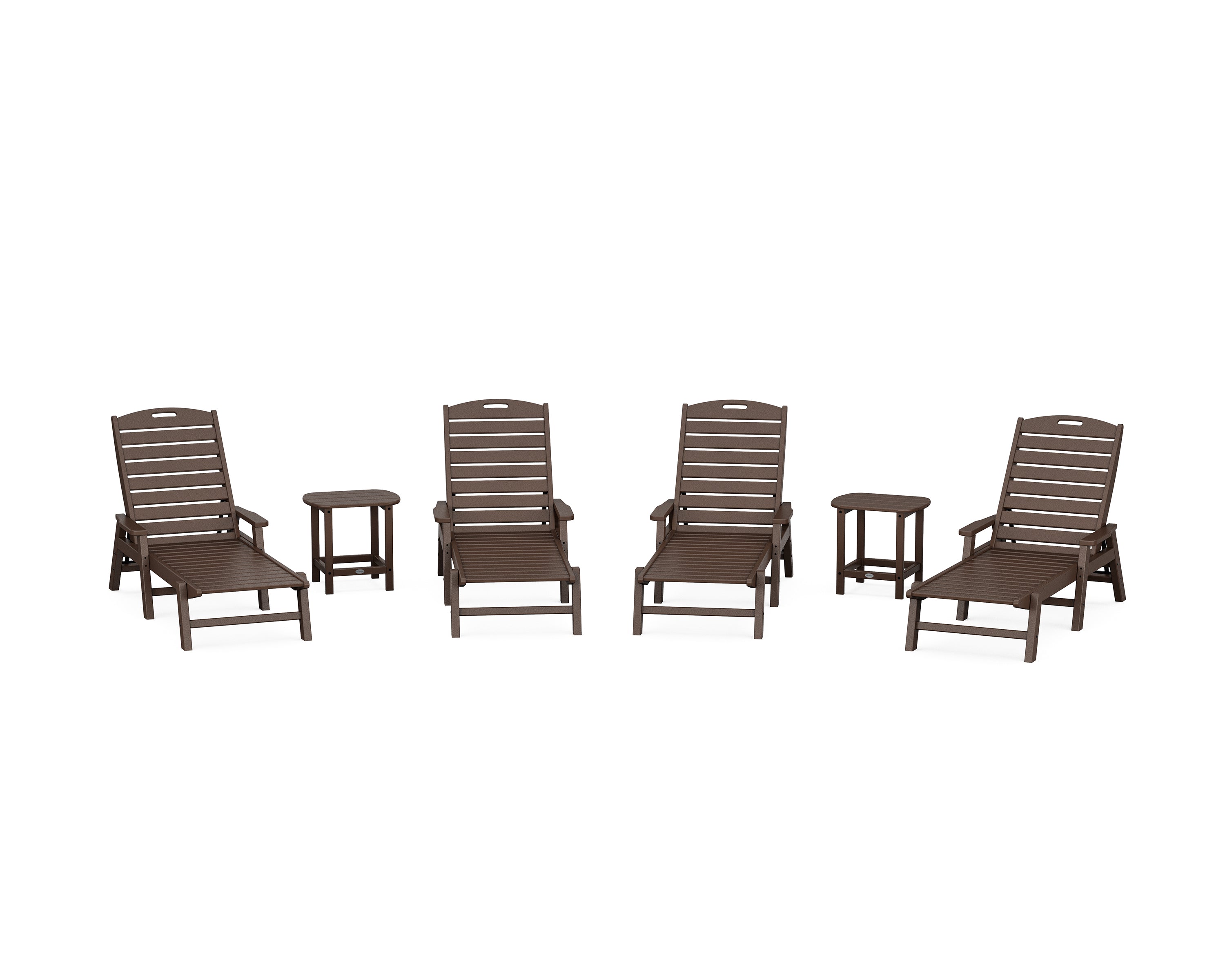POLYWOOD® Nautical Chaise 6-Piece Set with Arms in Mahogany