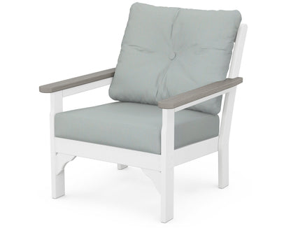 POLYWOOD® Vineyard Deep Seating Chair in White / Driftwood / Spa