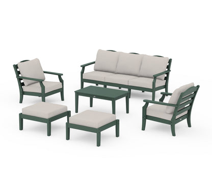Draper James™ by  POLYWOOD® Savannah 6-Piece Lounge Sofa Set in Green / Cast Ash