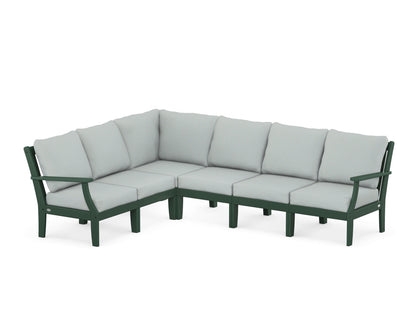 POLYWOOD® Braxton Modular 6-Piece Deep Seating Set in Green / Spa