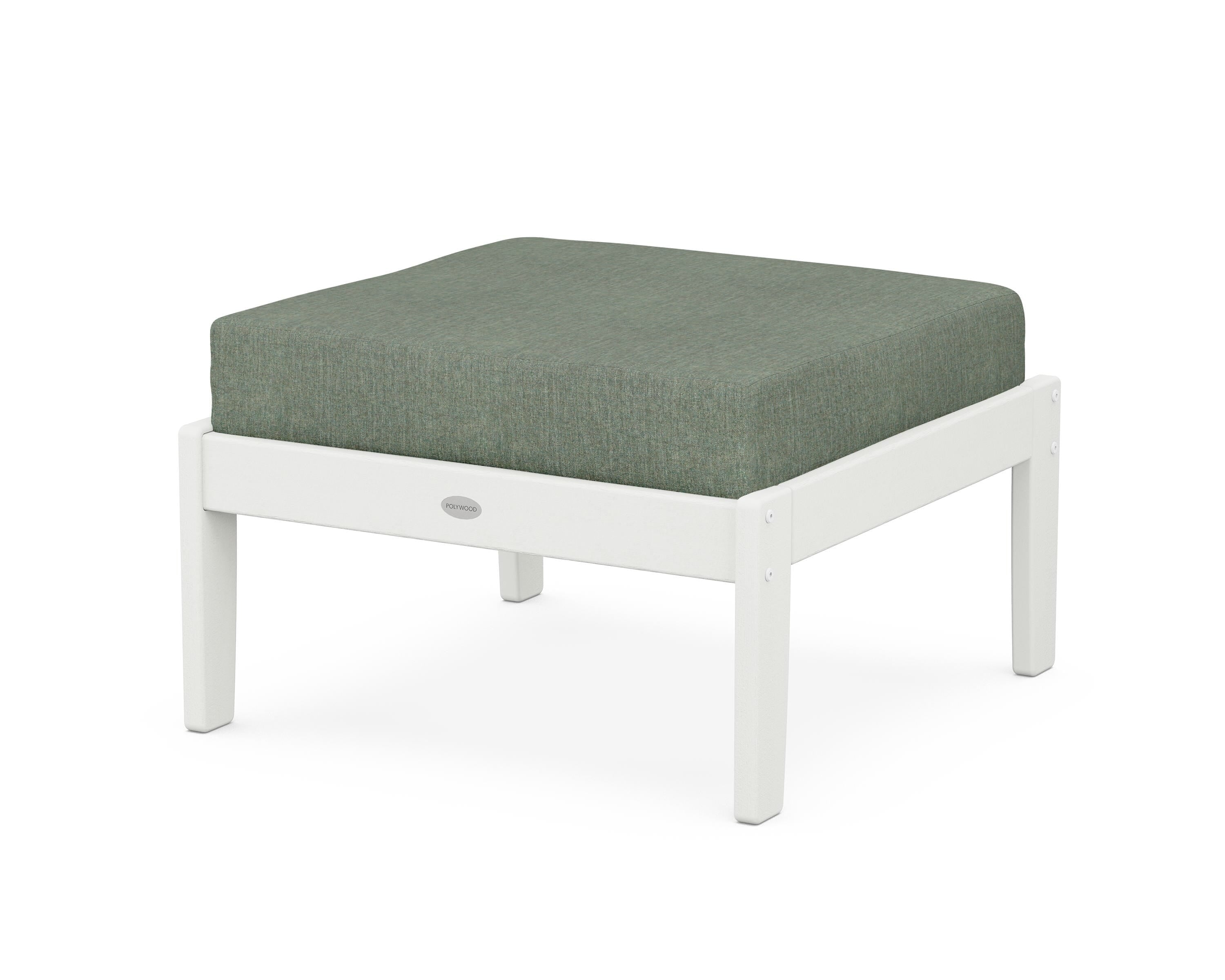 POLYWOOD® Braxton Deep Seating Ottoman in Vintage White / Cast Sage