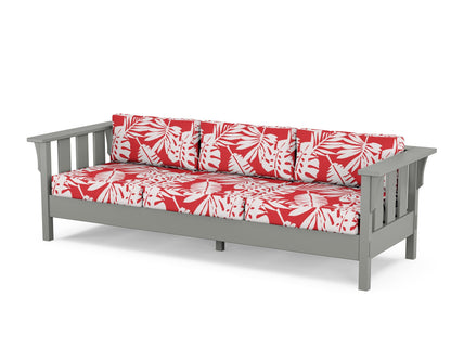 Martha Stewart by POLYWOOD® Acadia Deep Seating Sofa in Slate Grey / Leaf Crimson