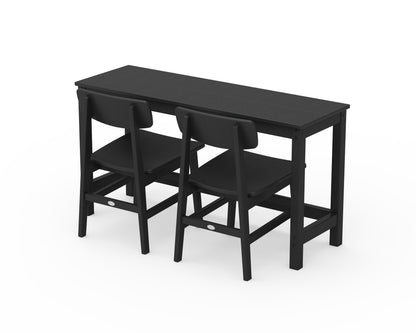 POLYWOOD® Modern Studio Urban Chair 3-Piece Balcony Set in Black